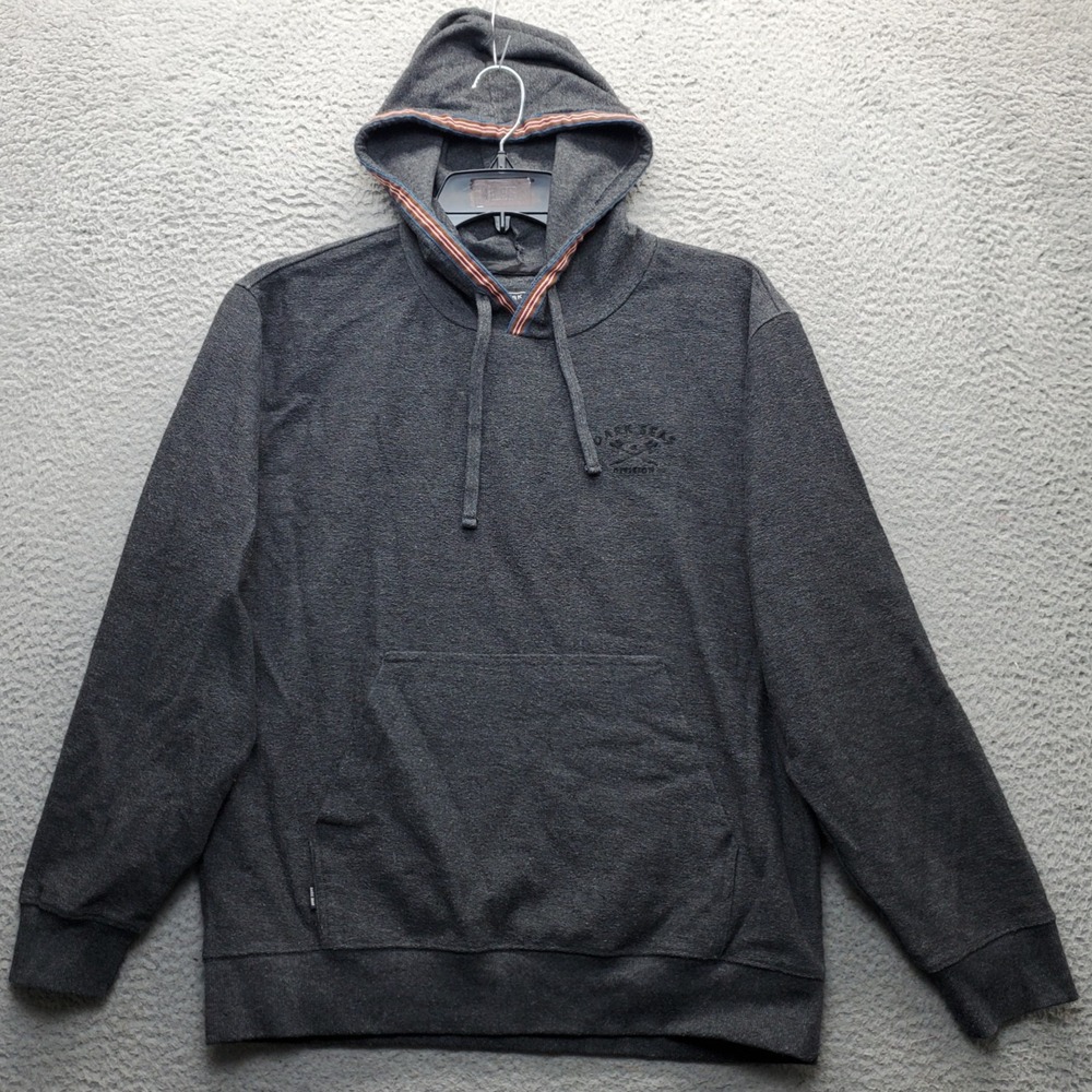 Dark Seas Division Hoodie Mens Medium Gray Fleece Lined‎ Raglan Sleeve Pullover